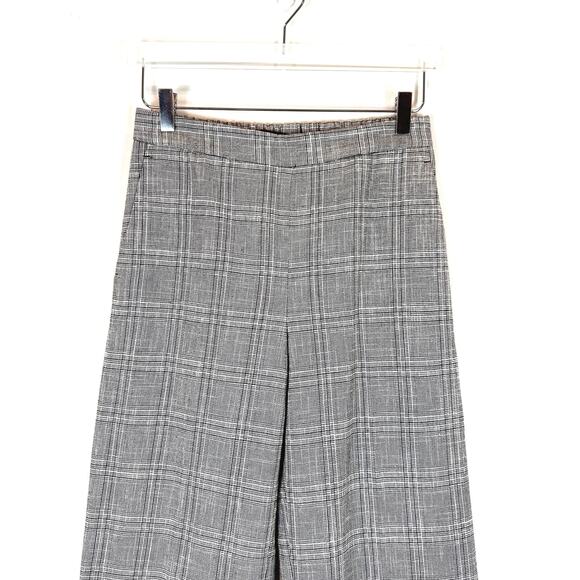 Zara Plaid Relaxed Trouser Pants Womens XS Straight Leg High Rise Career Preppy - Picture 2 of 9